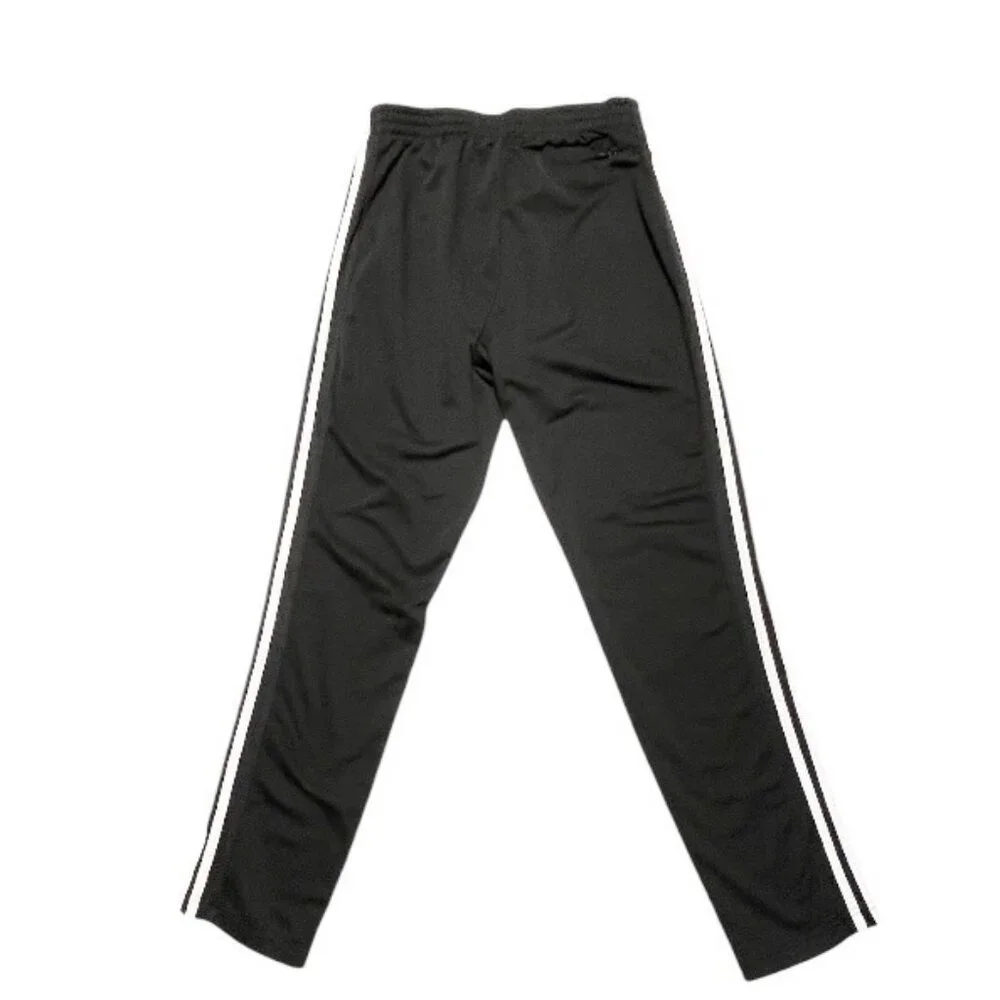 Adidas Size Youth Large Track Pants Sweatpants Black w/ White 3 Stripes